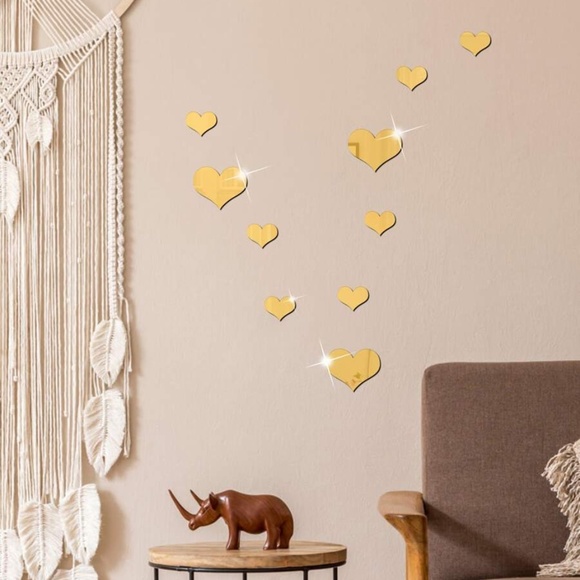10pcs Heart Mirror Wall Sticker - Picture 5 of 7
